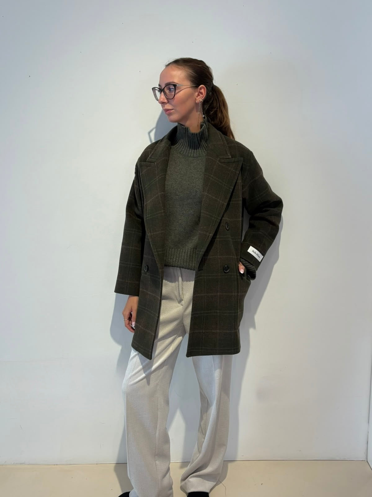 Giacca a Quadri Verde Scuro in Lana - Skills Milano